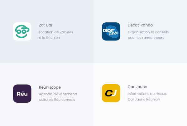 Exemple d'applications mobiles Réunion